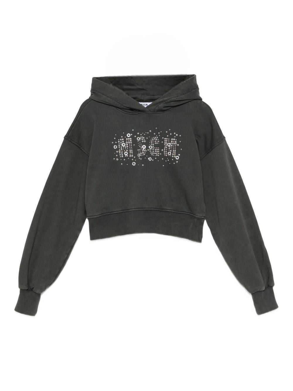 Felpa per bambina MSGM Kids grigia con decorazioni in cristallo F5MSJGHS161 103 MSGM KIDS 