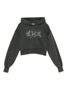 Felpa per bambina MSGM Kids grigia con decorazioni in cristallo F5MSJGHS161 103 MSGM KIDS 