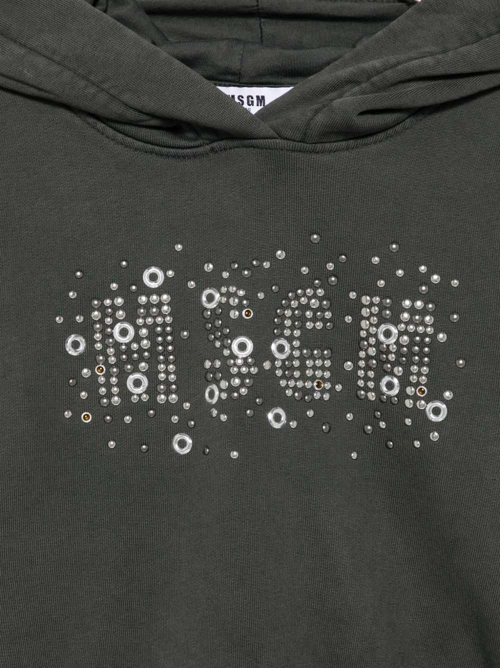 Felpa per bambina MSGM Kids grigia con decorazioni in cristallo F5MSJGHS161 103 MSGM KIDS 