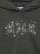 Felpa per bambina MSGM Kids grigia con decorazioni in cristallo F5MSJGHS161 103 MSGM KIDS 