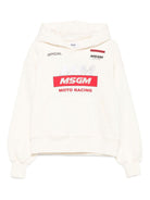 Felpa per bambina MSGM Kids bianca con cappuccio classico F5MSJGHS193 013 MSGM KIDS 