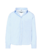 Camicia per bambino MSGM Kids azzurro a righe con tasca applicata F5MSJGSI116 MS053 MSGM KIDS 