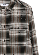 Camicia per bambina MSGM Kids nero con motivo a quadri con decorazione F5MSJGSI133 140 MSGM KIDS 
