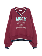 Felpa per bambina MSGM Kids bordeaux con bordi a contrasto F5MSJGSW124 MS034 MSGM KIDS 