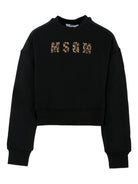 Felpa per bambina MSGM Kids nero con logo leopardato F5MSJGSW145 MS068 MSGM KIDS 