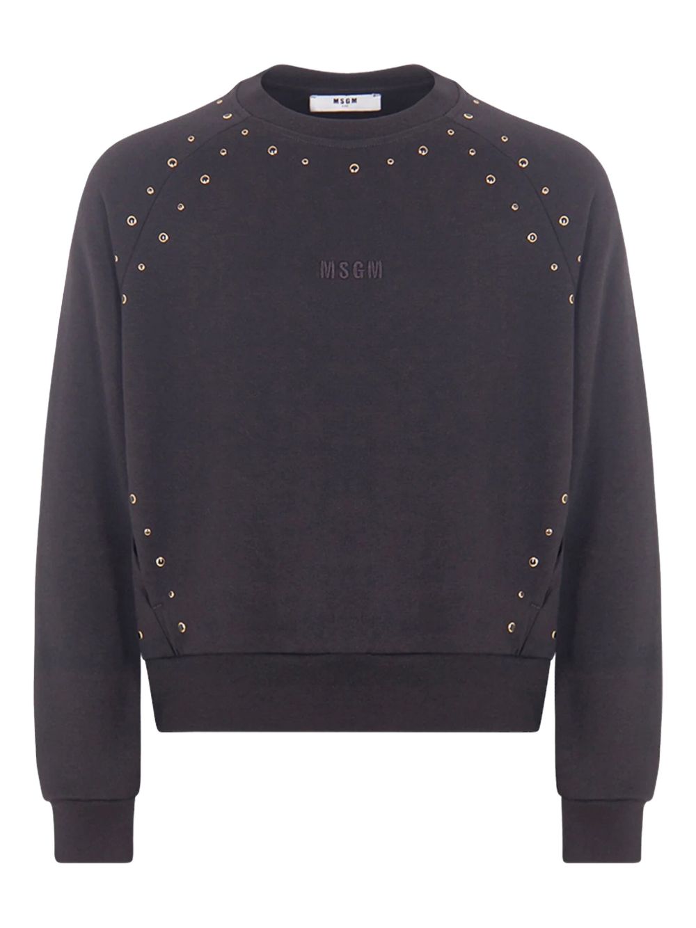 Felpa per bambina MSGM Kids nera con borchie color oro F5MSJGSW148 110 MSGM KIDS 