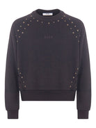 Felpa per bambina MSGM Kids nera con borchie color oro F5MSJGSW148 110 MSGM KIDS 