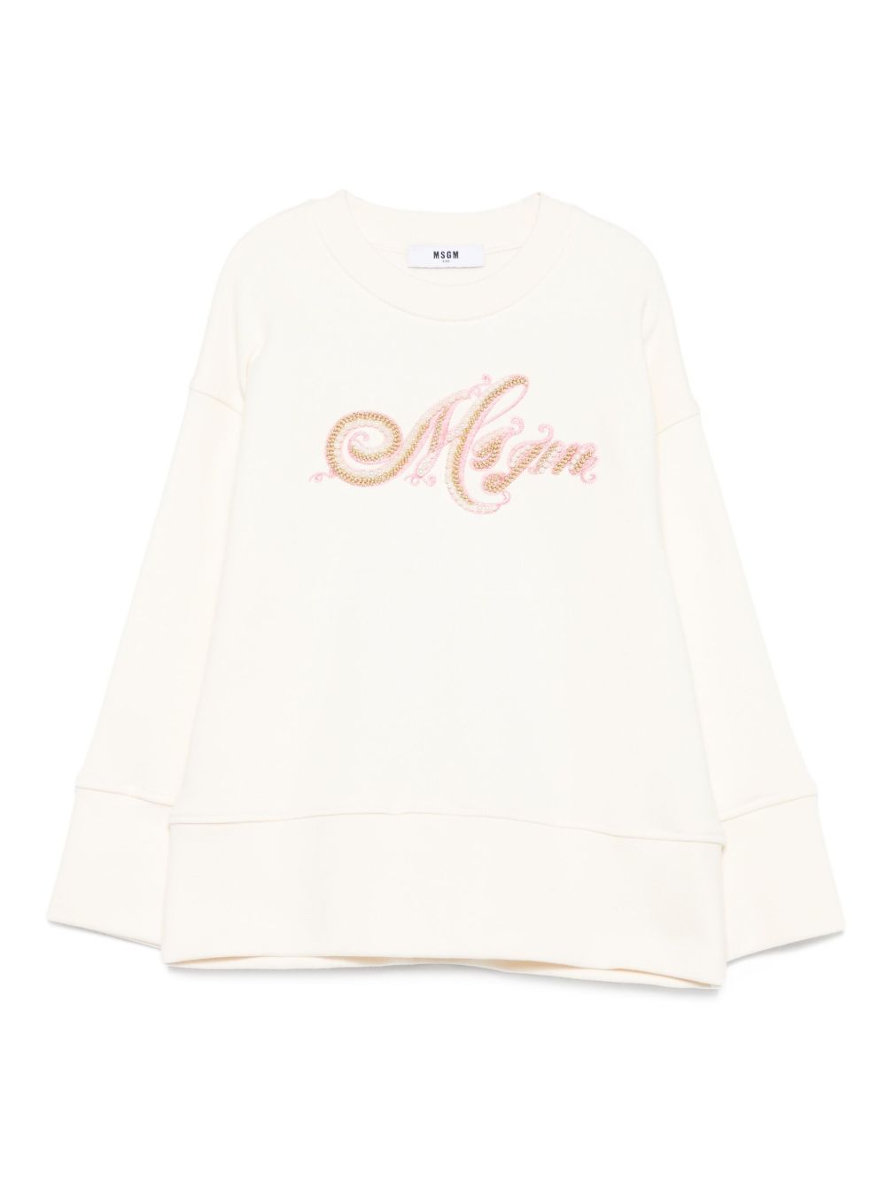 Felpa per bambina MSGM Kids bianco con logo sul davanti F5MSJGSW151 013 MSGM KIDS 