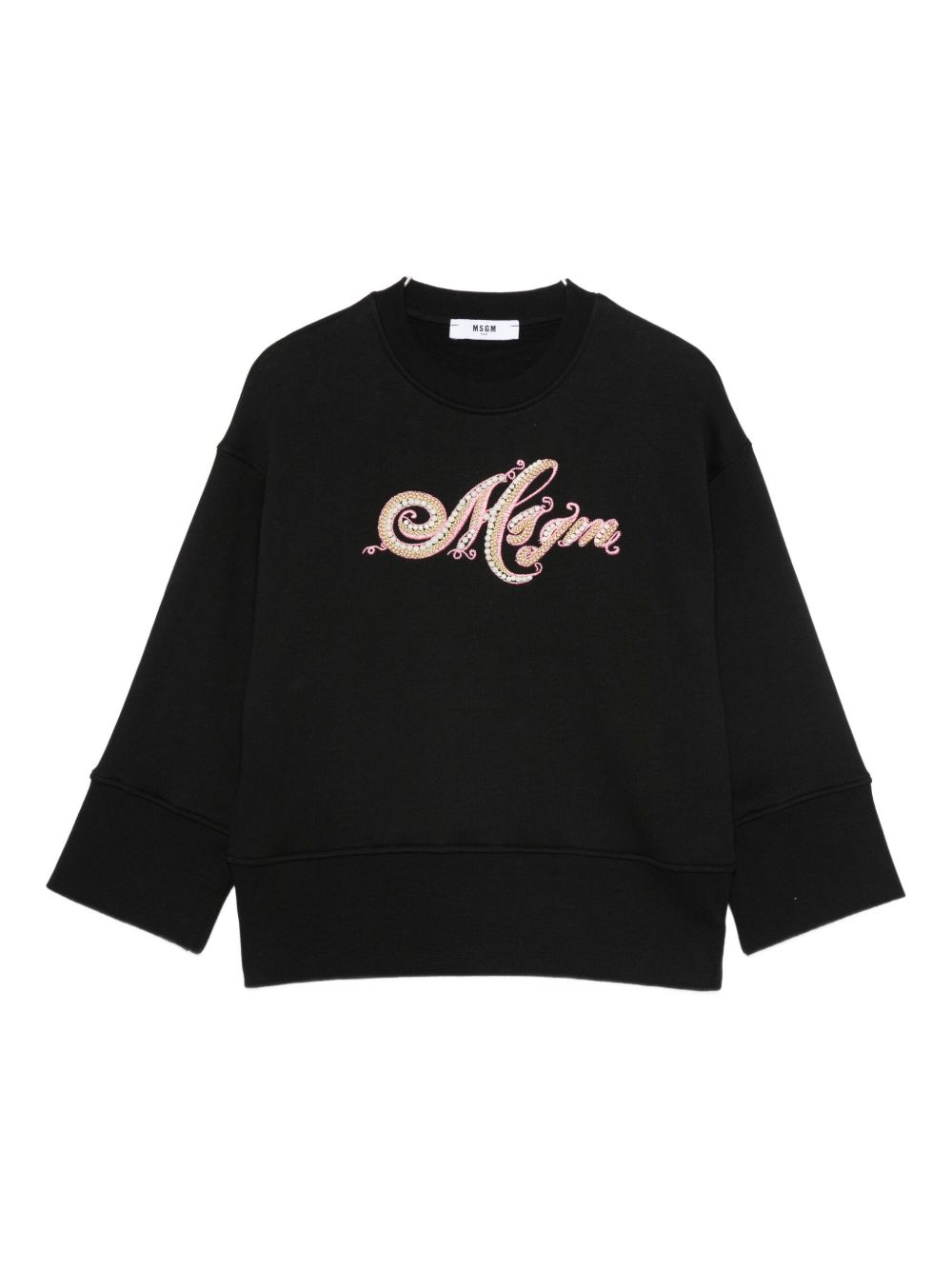Felpa per bambina MSGM Kids nero con logo sul davanti F5MSJGSW151 110 MSGM KIDS 
