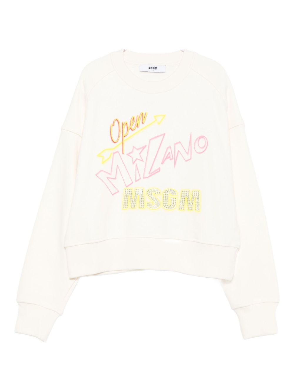 Felpa per bambina MSGM Kids bianco con logo sul davanti F5MSJGSW268 013 MSGM KIDS 