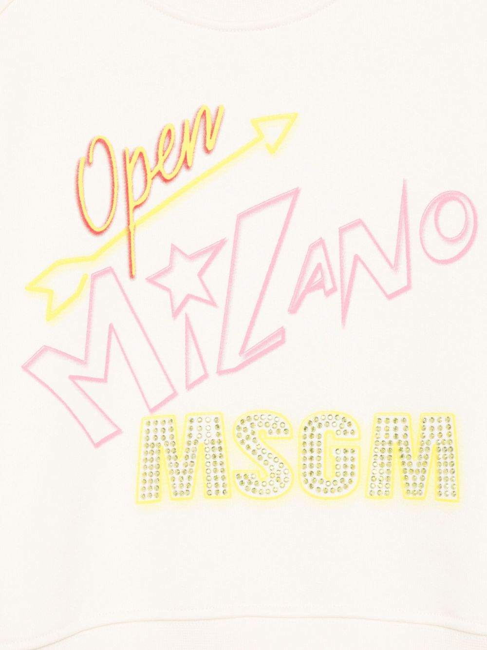Felpa per bambina MSGM Kids bianco con logo sul davanti F5MSJGSW268 013 MSGM KIDS 