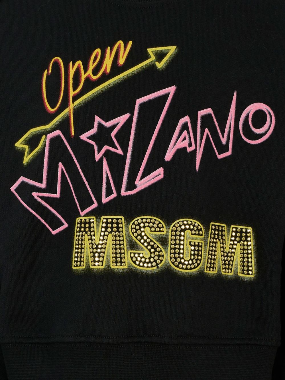 Felpa per bambino MSGM Kids nero con logo decorato F5MSJGSW268 110 MSGM KIDS 