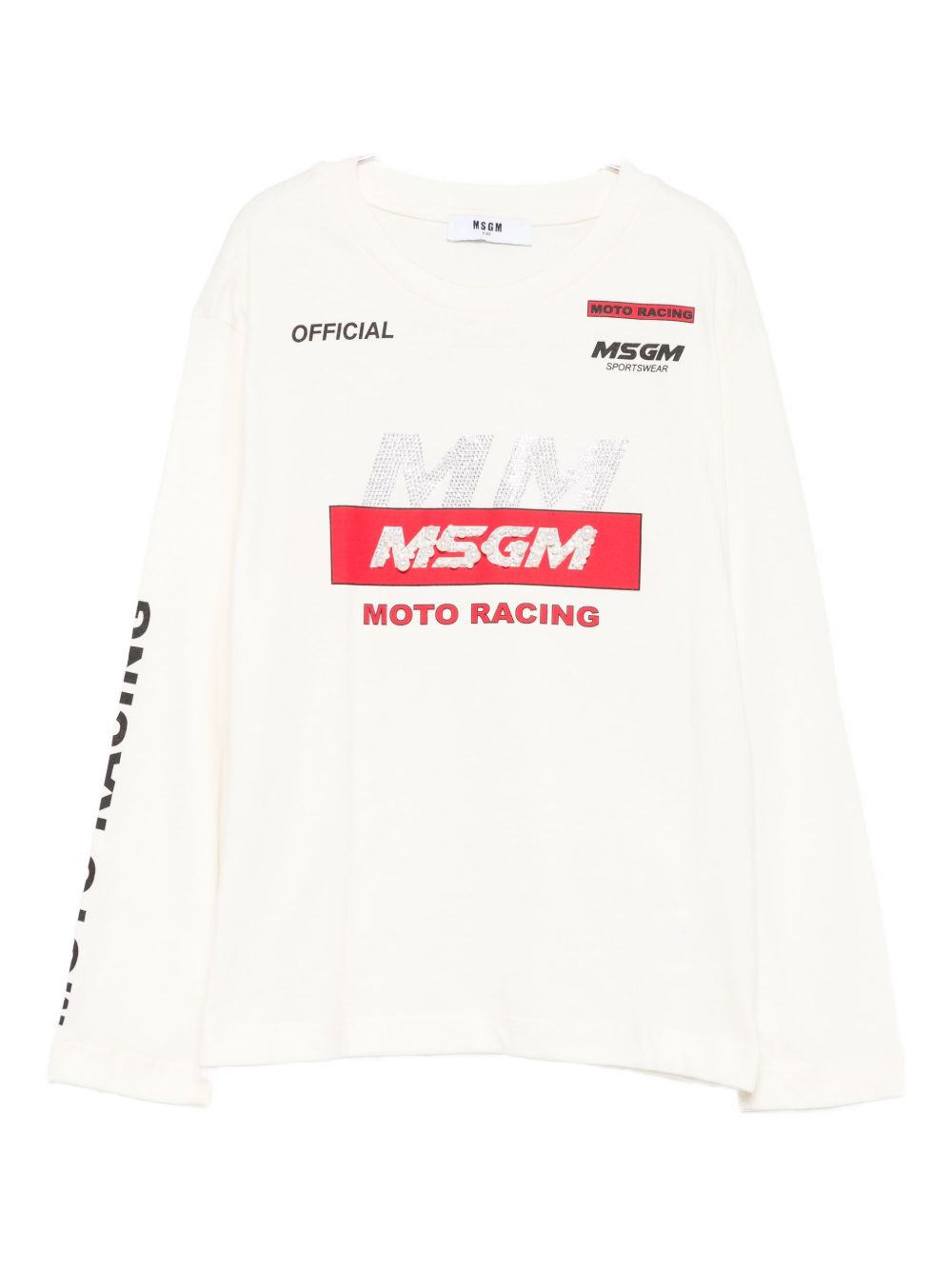 T-shirt per bambina MSGM Kids bianco con logo sul davanti F5MSJGTH015 013 MSGM KIDS 