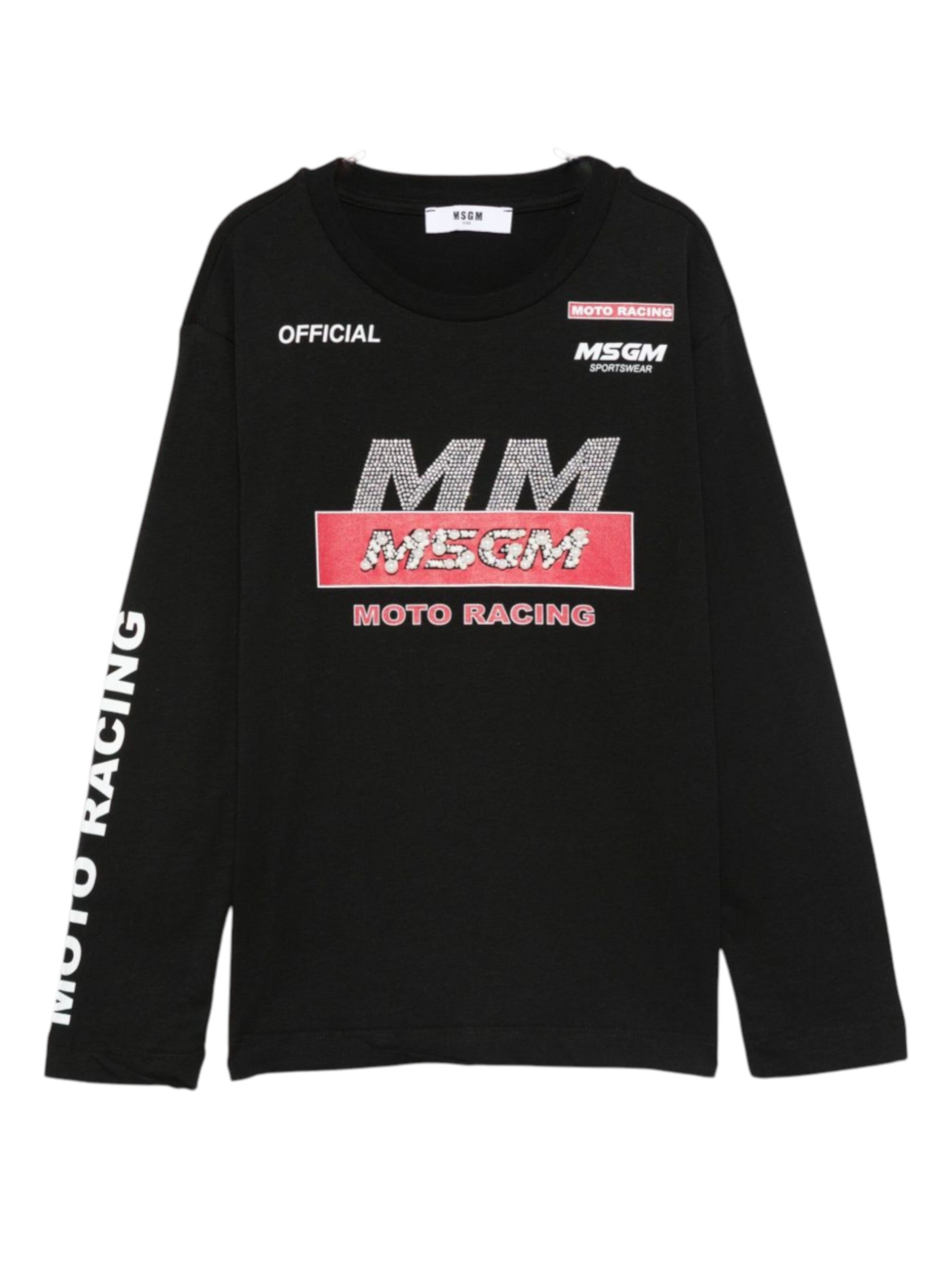 T-shirt per bambina MSGM Kids nera con logo sul davanti F5MSJGTH015 110 MSGM KIDS 