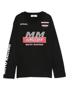T-shirt per bambina MSGM Kids nera con logo sul davanti F5MSJGTH015 110 MSGM KIDS 