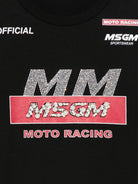 T-shirt per bambina MSGM Kids nera con logo sul davanti F5MSJGTH015 110 MSGM KIDS 