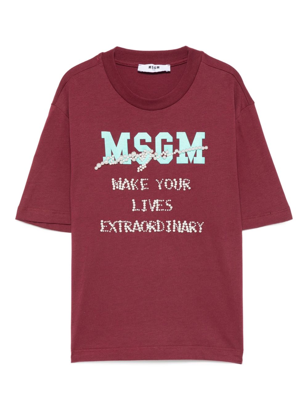 T-shirt per bambina MSGM Kids rossa con logo sul davanti F5MSJGTH118 MS034 MSGM KIDS 