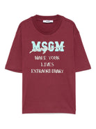 T-shirt per bambina MSGM Kids rossa con logo sul davanti F5MSJGTH118 MS034 MSGM KIDS 