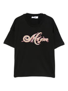 T-shirt per bambina MSGM Kids nera con logo sul davanti F5MSJGTH153 110 MSGM KIDS 