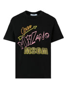 T-shirt per bambina MSGM Kids nera con strass F5MSJGTH154 110 MSGM KIDS 
