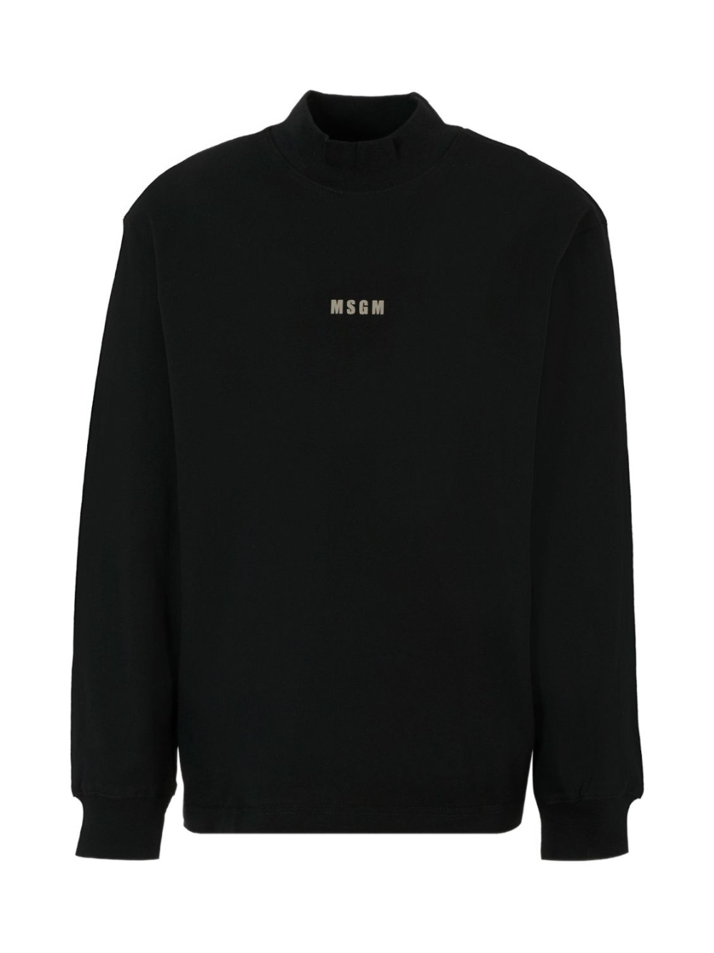 T-shirt per bambina MSGM Kids nero con collo alto F5MSJGTH192 110 MSGM KIDS 