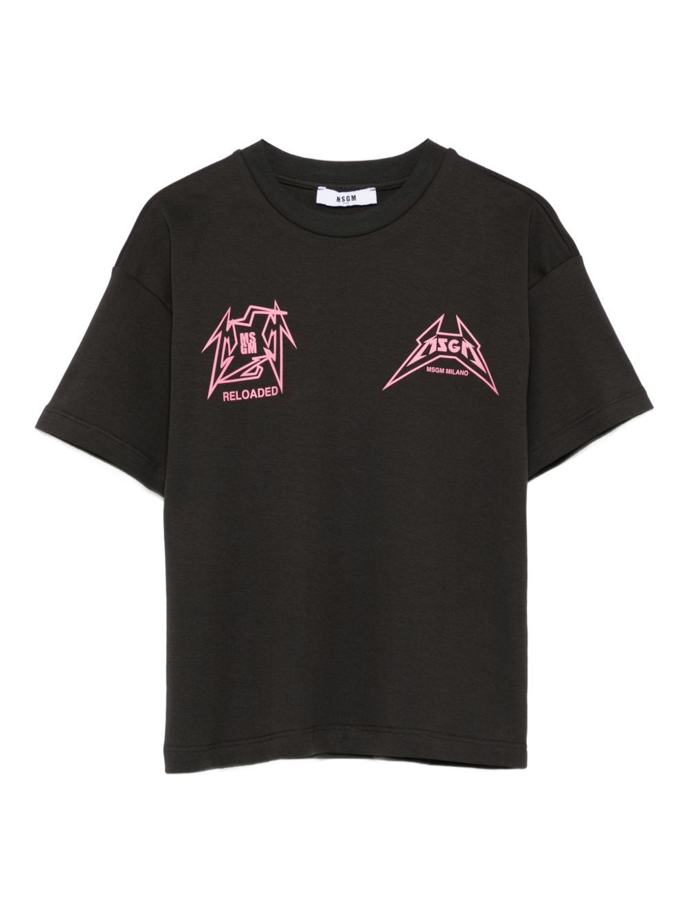T-shirt per bambina MSGM Kids nera con stampa logo F5MSJGTH267 MS063 MSGM KIDS 
