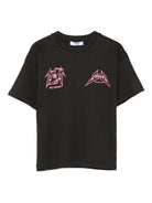 T-shirt per bambina MSGM Kids nera con stampa logo F5MSJGTH267 MS063 MSGM KIDS 