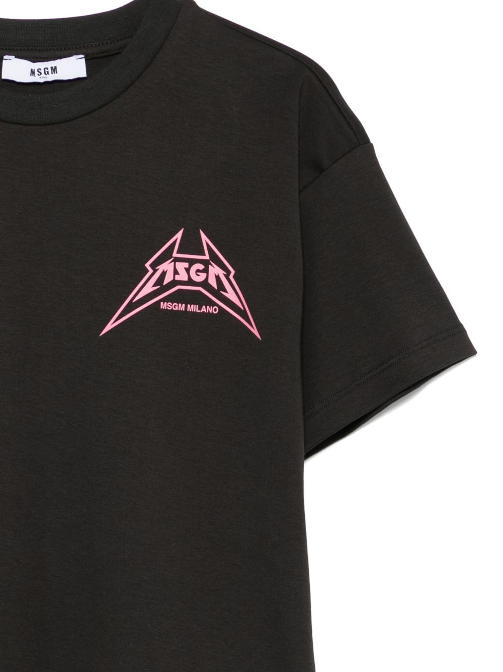 T-shirt per bambina MSGM Kids nera con stampa logo F5MSJGTH267 MS063 MSGM KIDS 