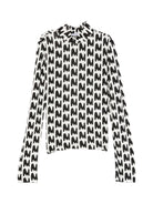 T-shirt a collo alto per bambina MSGM Kids bianca con stampa astratta F5MSJGTN260 140 MSGM KIDS 