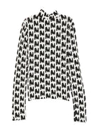 T-shirt a collo alto per bambina MSGM Kids bianca con stampa astratta F5MSJGTN260 140 MSGM KIDS 