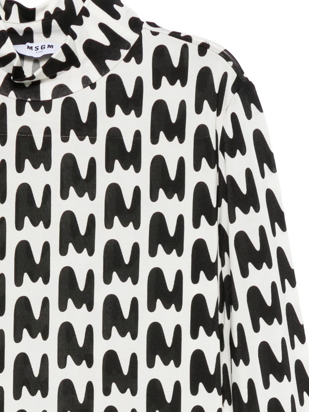 T-shirt a collo alto per bambina MSGM Kids bianca con stampa astratta F5MSJGTN260 140 MSGM KIDS 