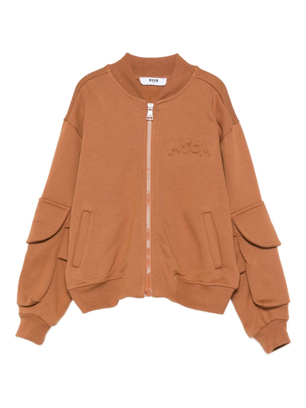 Felpa per bambino MSGM kids marrone con cerniera F5MSJUBO026 MS046 MSGM KIDS 