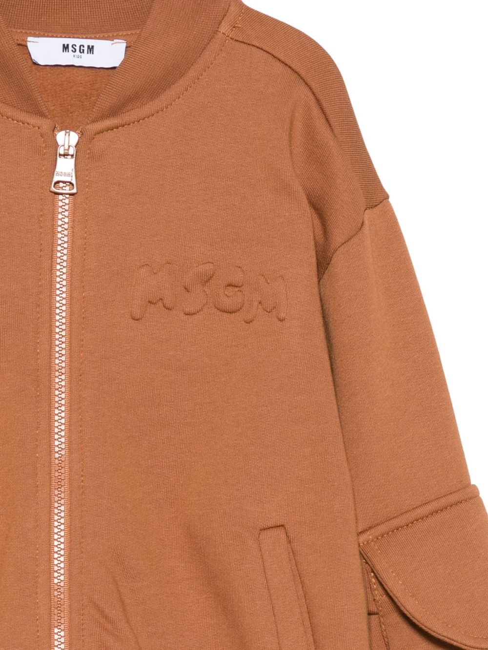 Felpa per bambino MSGM kids marrone con cerniera F5MSJUBO026 MS046 MSGM KIDS 