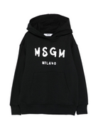 Felpa per bambino MSGM Kids nera con cappuccio F5MSJUHS019 110 MSGM KIDS 