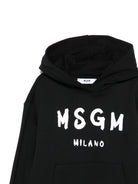 Felpa per bambino MSGM Kids nera con cappuccio F5MSJUHS019 110 MSGM KIDS 