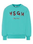 Felpa per bambino MSGM Kids azzurro con logo sul davanti F5MSJUSW018 MS037 MSGM KIDS 