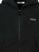Felpa per bambino MSGM Kids nero con cappuccio e zip F5MSJUZH002 110 MSGM KIDS 
