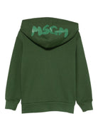 Felpa per bambino MSGM Kids verde con cappuccio e logo F5MSJUZH002 MS039 MSGM KIDS 