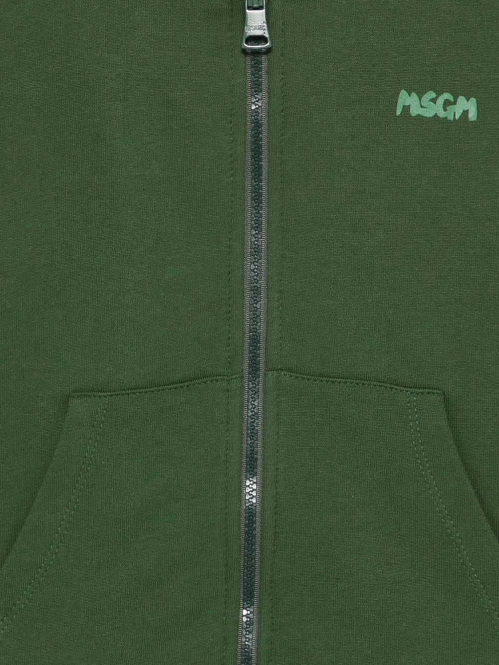 Felpa per bambino MSGM Kids verde con cappuccio e logo F5MSJUZH002 MS039 MSGM KIDS 