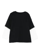 T-shirt per neonato MSGM Kids nera con stampa logo F5MSNBTH297 110 MSGM KIDS 