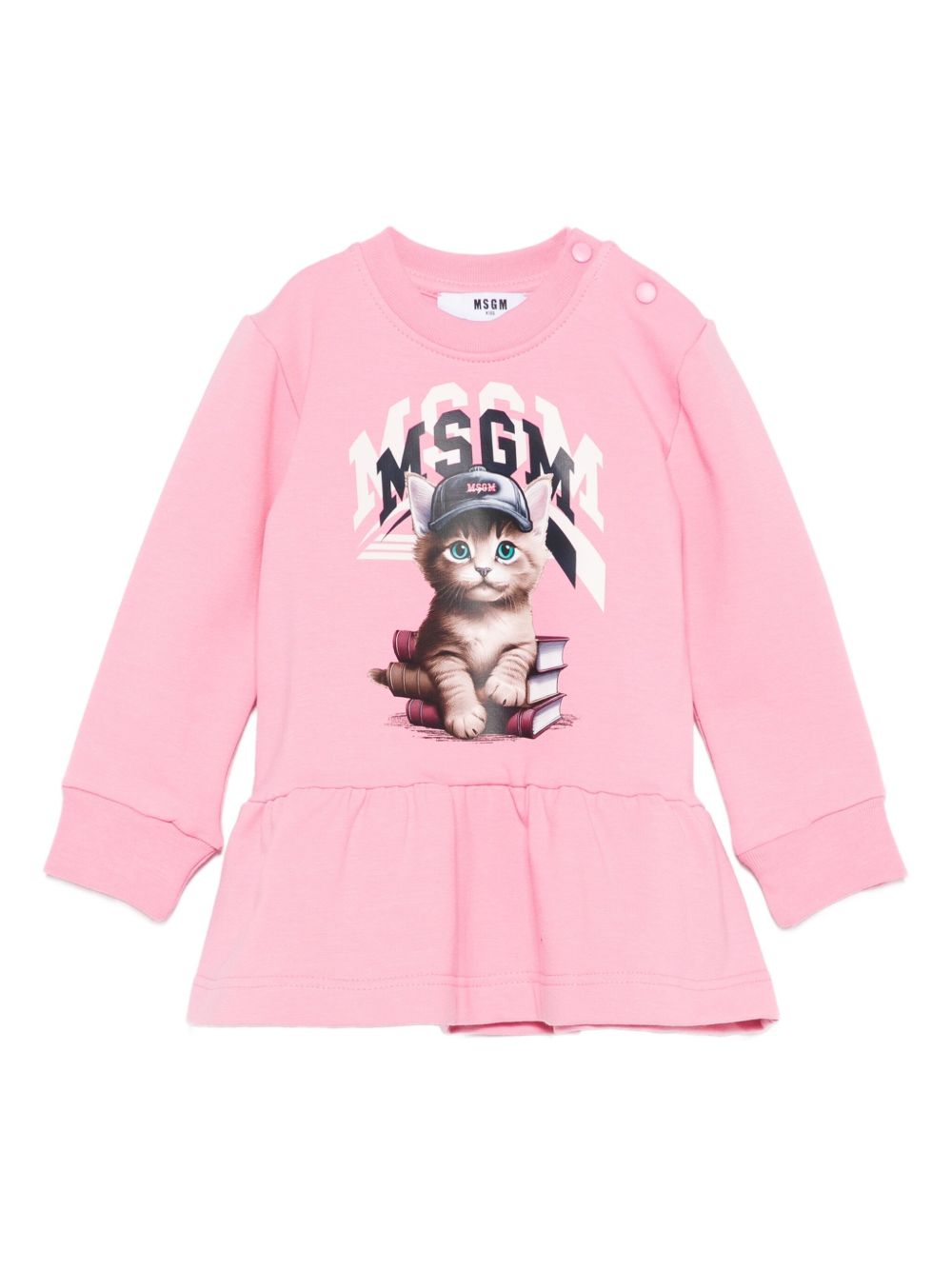 Abito per neonata MSGM Kids rosa con stampa di gatto F5MSNGDR289 MS038 MSGM KIDS 