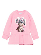 Abito per neonata MSGM Kids rosa con stampa di gatto F5MSNGDR289 MS038 MSGM KIDS 