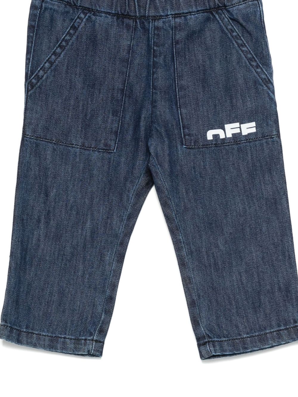 Jeans per neonato Off-White Kids in denim con elastico in vita OBAX001F25DEN001 3401 OFF WHITE KIDS 