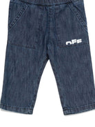 Jeans per neonato Off-White Kids in denim con elastico in vita OBAX001F25DEN001 3401 OFF WHITE KIDS 