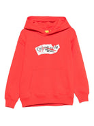 Felpa per bambino Off-White Kids rossa con stampa grafica OBBB001F25FLE003 2501 OFF WHITE KIDS 
