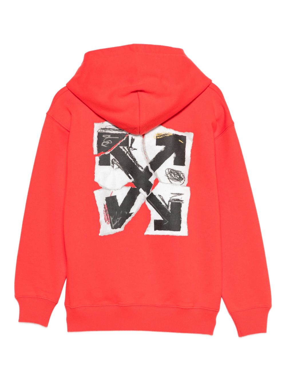 Felpa per bambino Off-White Kids rossa con stampa grafica OBBB001F25FLE003 2501 OFF WHITE KIDS 