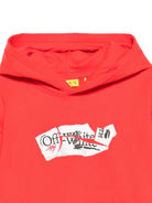 Felpa per bambino Off-White Kids rossa con stampa grafica OBBB001F25FLE003 2501 OFF WHITE KIDS 