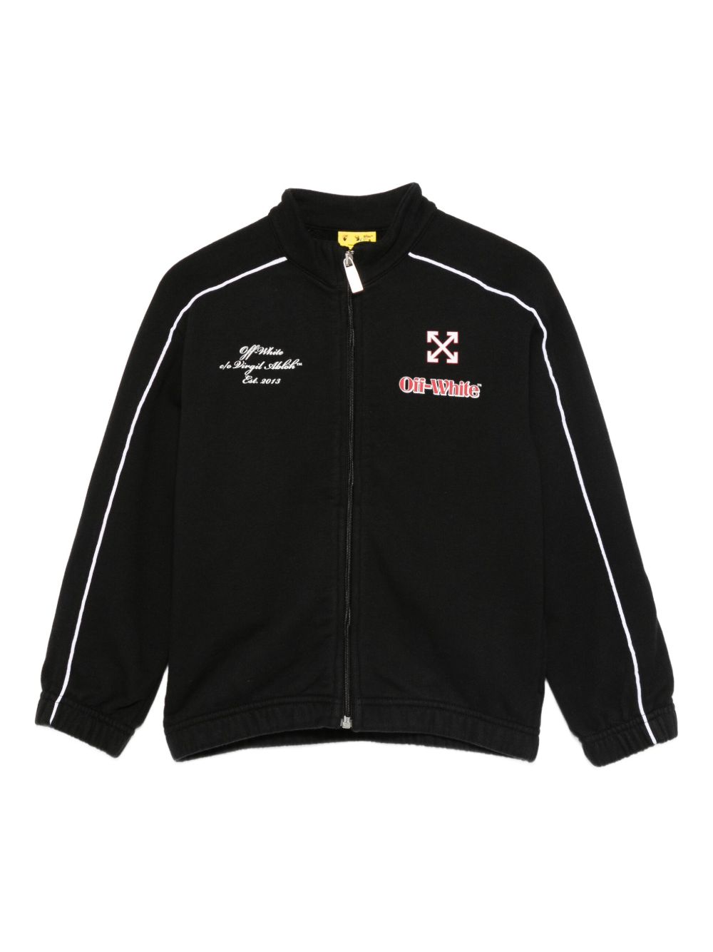 Felpa per bambino Off-White Kids nera con logo ricamato OBBD005F25FLE001 1025 OFF WHITE KIDS 