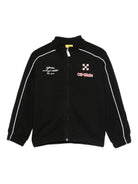 Felpa per bambino Off-White Kids nera con logo ricamato OBBD005F25FLE001 1025 OFF WHITE KIDS 