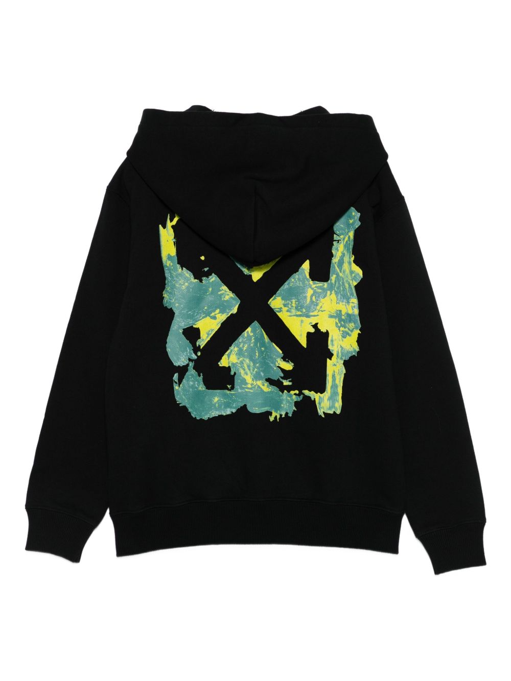 Felpa per bambino Off-White Kids nera con grafica frontale OBBE001F25FLE002 1059 OFF WHITE KIDS 
